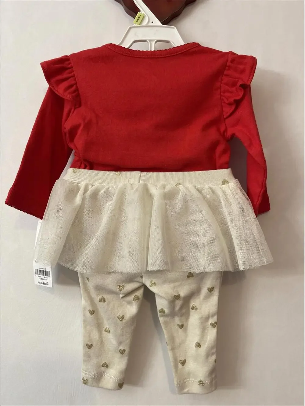 Carters 3 Months Infant Girls Red & Ivory Heart Print 2-Piece Outfit NWT! MZZ8